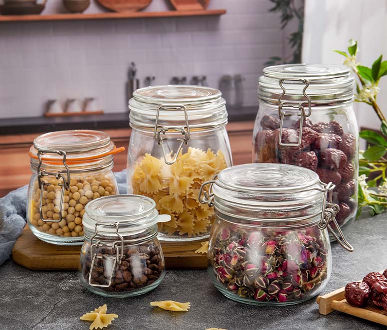 Glass Storage Jar Airtight Jar, Reusable Kitchen Containers Food