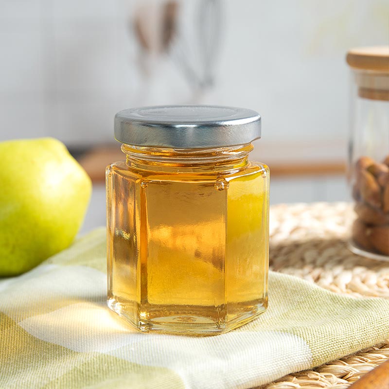 hexagon honey jar